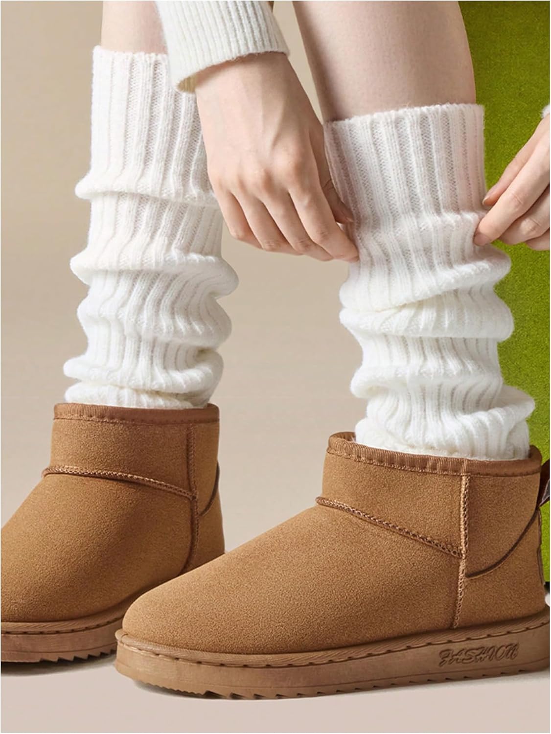 Women's Y2K Ribbed Knit Leg Warmers Lolita Long Boot Socks Harajuku Accessories - Image 3