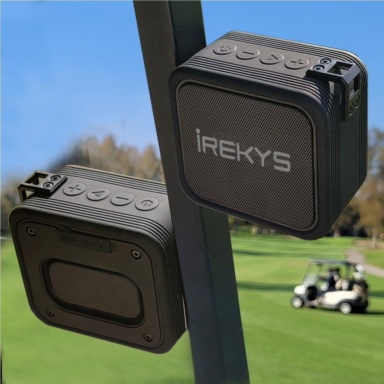 2 Packs Magnetic Golf Cart Speaker. Bluetooth Golf Speaker Waterproof IPX7 & Shockproof, Wireless Loud Stereo Sound Speakers for 18 Hour Battery Golf Accessories Gifts for Men
