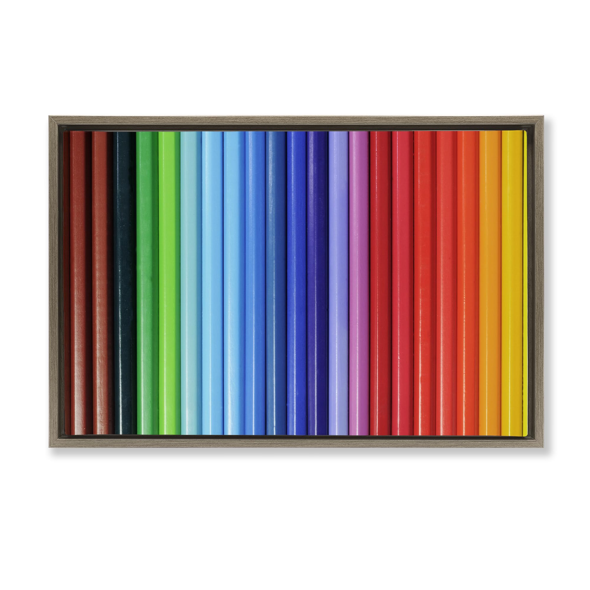 Stupell Industries Montalcino Elm (Textured) 'Colored Pencil Lineup'| Floating Frame Canvas Art