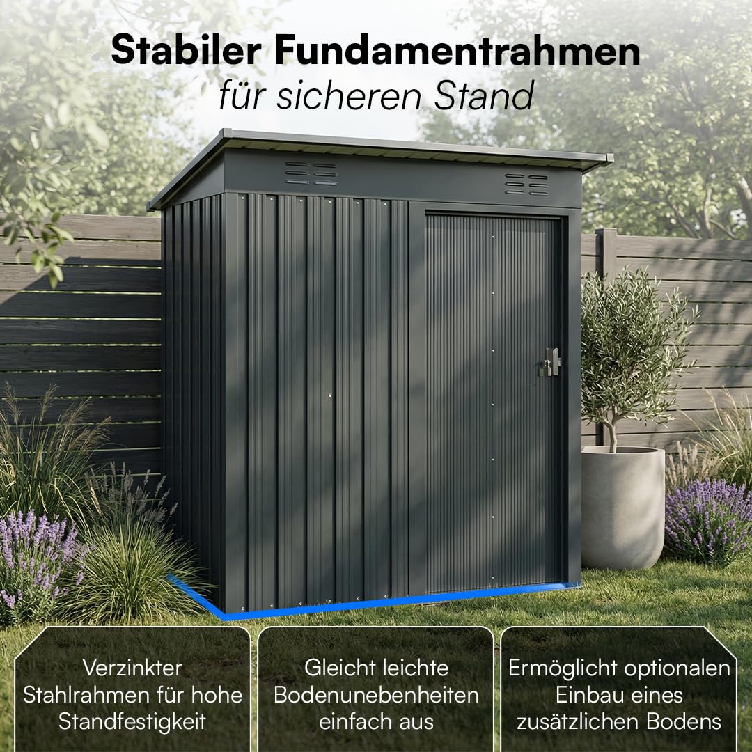 STEELSØN Talonix Gerätehaus Metall 184x75x164cm Anthrazit Zinkstahlrahmen
