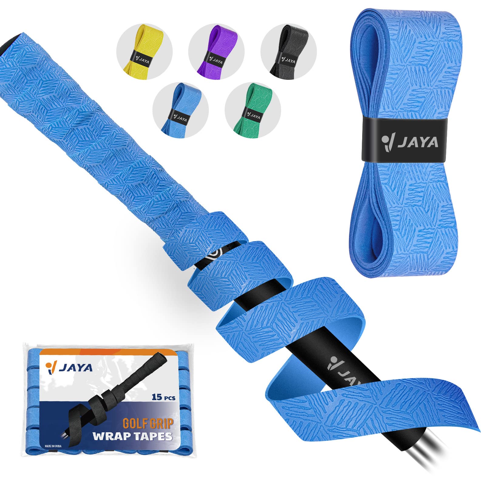 JAYAGolf Grip Wrapping Tapes, Innovative Regripping Solution for Golf Club Grips, 3 Or 15 Pack Tacky PU Overgrip Tapes, Options of 5 Colors, Enjoy a Fresh New Grip Experience