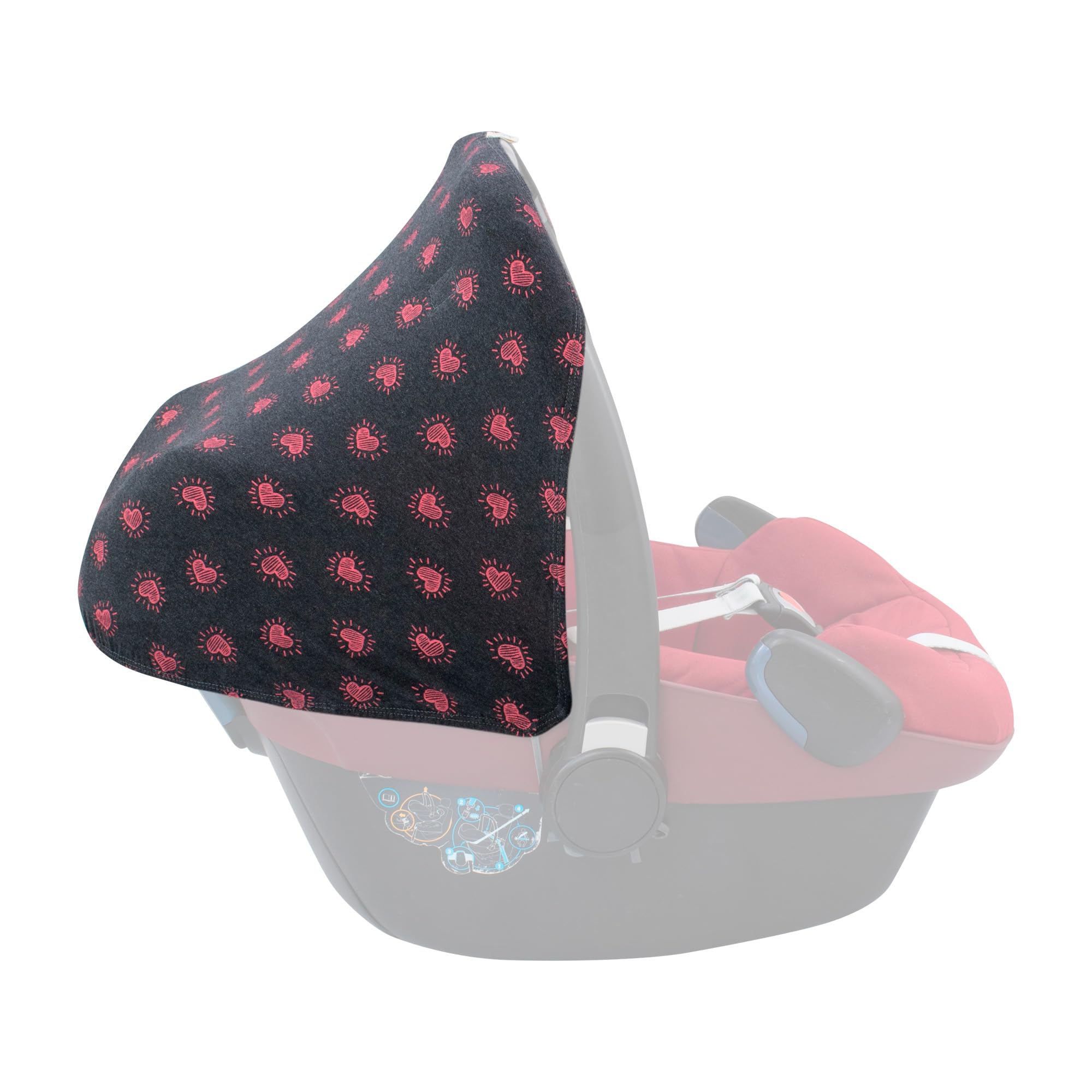 JYOKO KIDS Capota de algodón compatible con Maxi Cosi Pebble Bebe Confort (BLOOM) — view 12