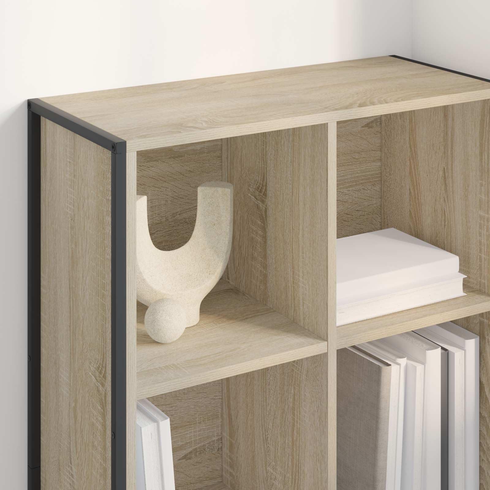 Libreria Sonoma, 99,5 x 30 x 108,5 cm, in legno, stile industriale, con 6 scomparti, per soggiorno, studio e ufficio, resistente, divisorio moderno, facile da pulire