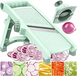 Mandolin Fatiador Profissional, Pode ser Cortado em 18 Formatos, Profissional Original Fatiador Cortador de Legumes Frutas em Inox