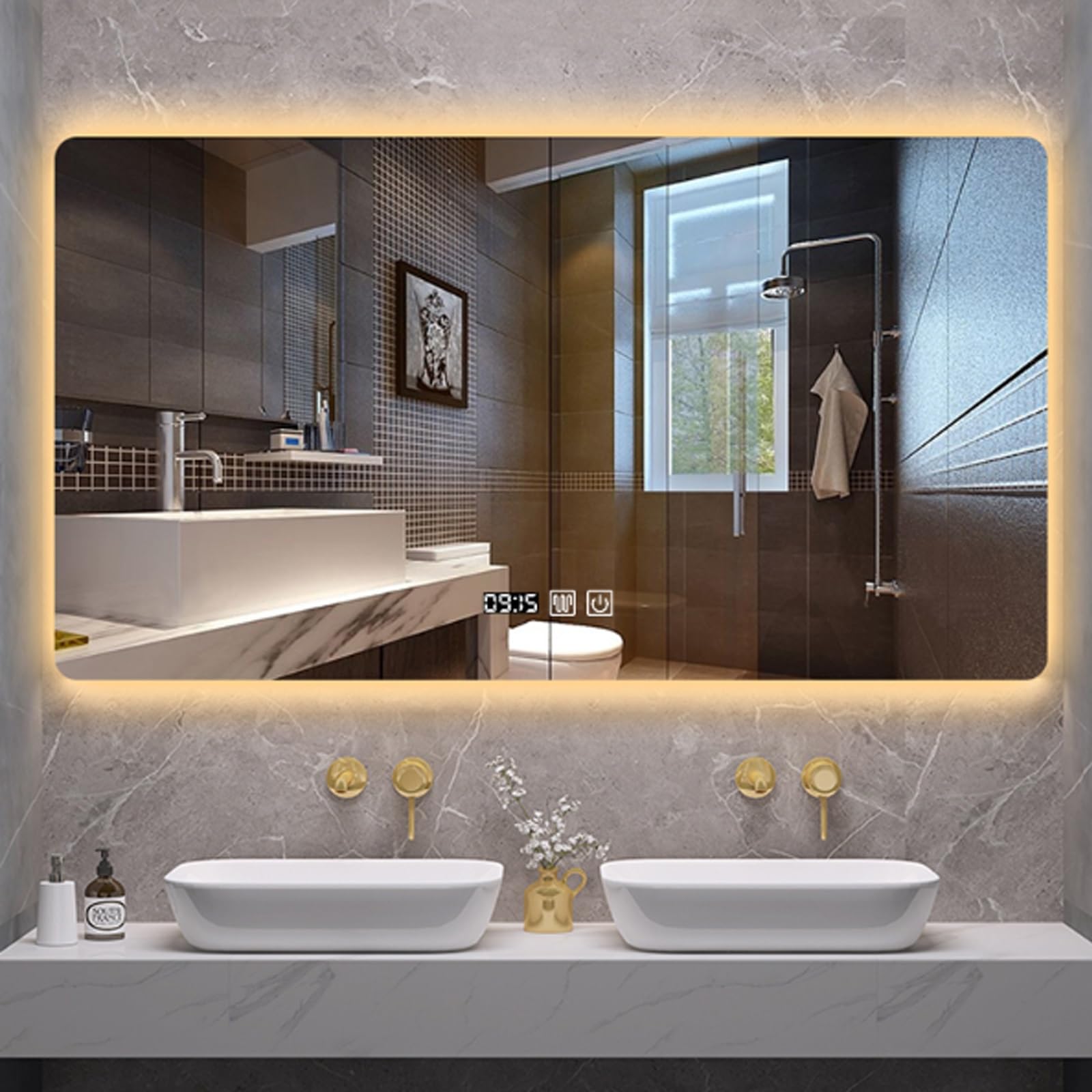 Miroir antibuée salle de bain tactile pour en finir avec la vapeur sur la vitre