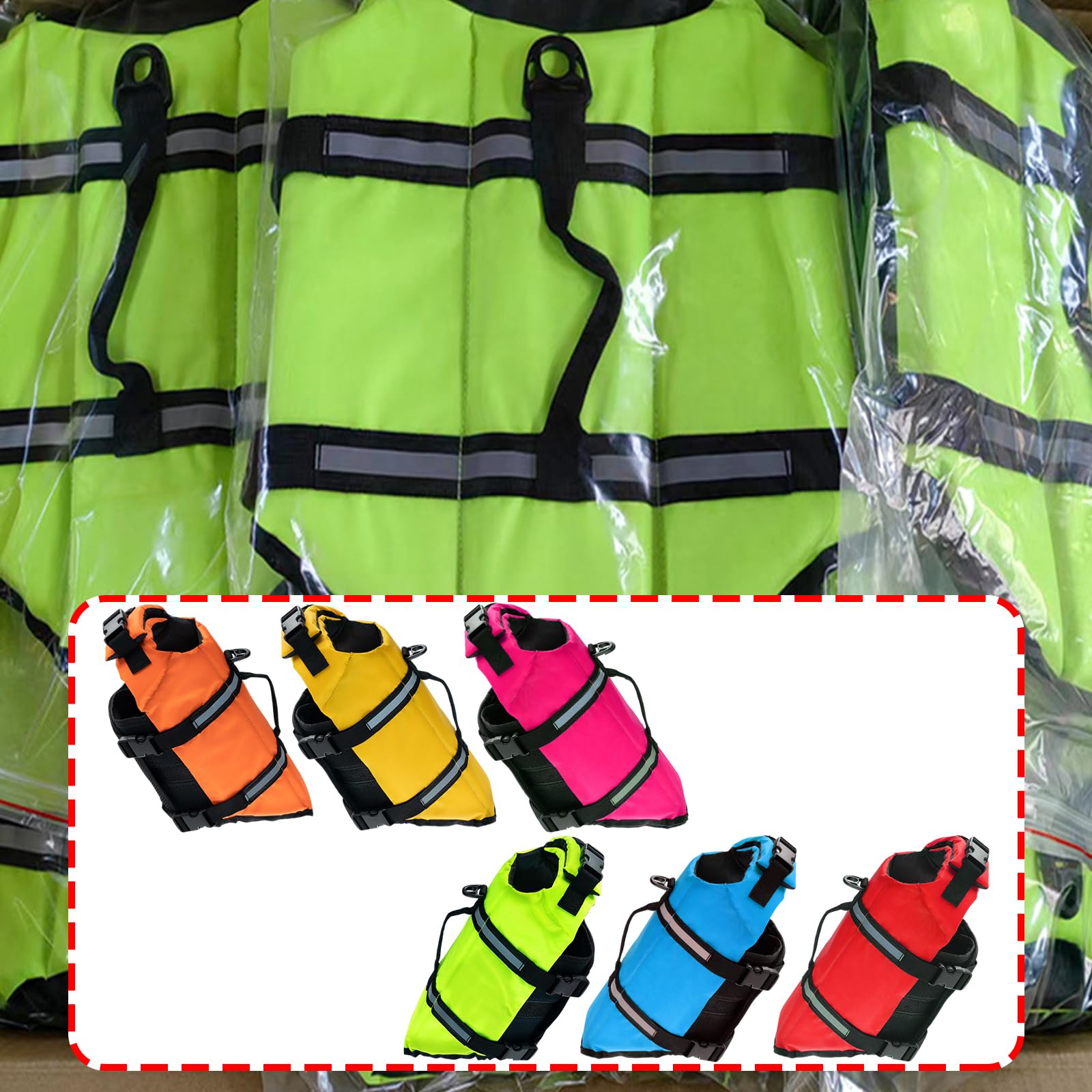 Chaleco salvavidas para perros, cómodo, ajustable, amarillo L