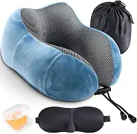 Almofada de Pescoço, Melhor Almofada Cervical de Espuma Viscoelástica, Almofada Macia para Apoiar a Cabeça Durante o Sono, Travesseiro Viagem, para Uso em Aviões, Carros e em Casa