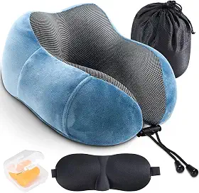 Almofada de Pescoço, Melhor Almofada Cervical de Espuma Viscoelástica, Almofada Macia para Apoiar a Cabeça Durante o Sono, Travesseiro Viagem, para Uso em Aviões, Carros e em Casa
