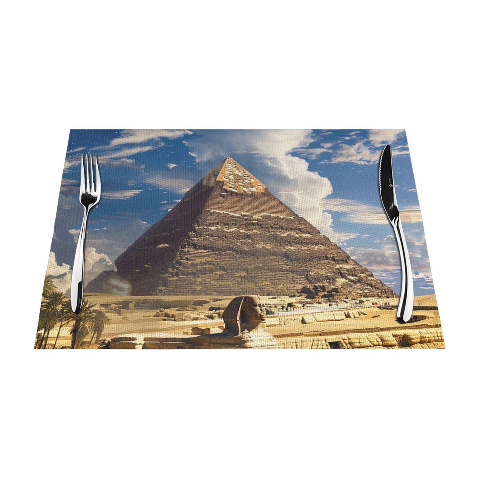 Set de table pour salle à manger Pyramids of Egypt design lavable chic lot de 6