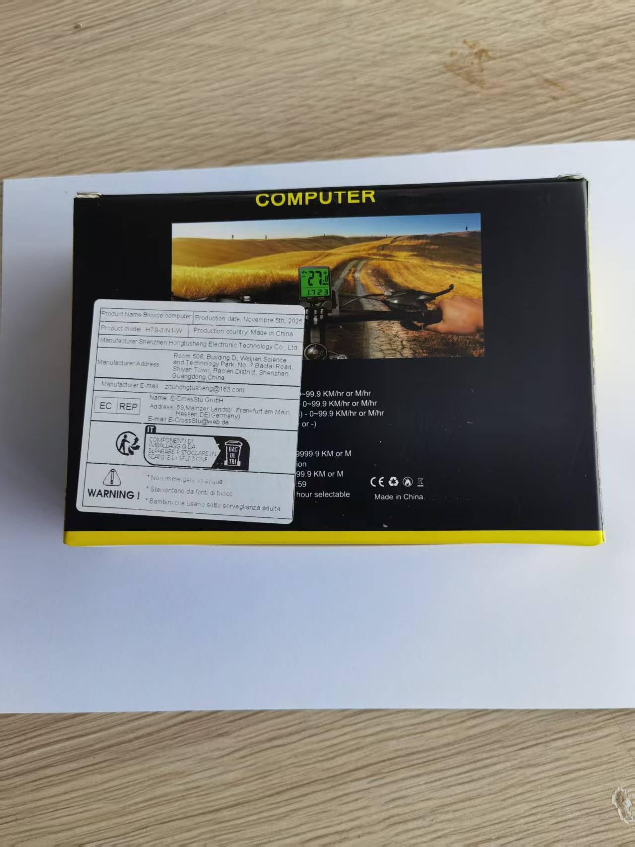 Compteur Velo sans Fil， Cardiofréquencemètre avec Compteur Velo et pédalier 3 - en - 1, 2,8 "LCD Clignotant vélo, boîtier Blanc avec rétroéclairage Blanc