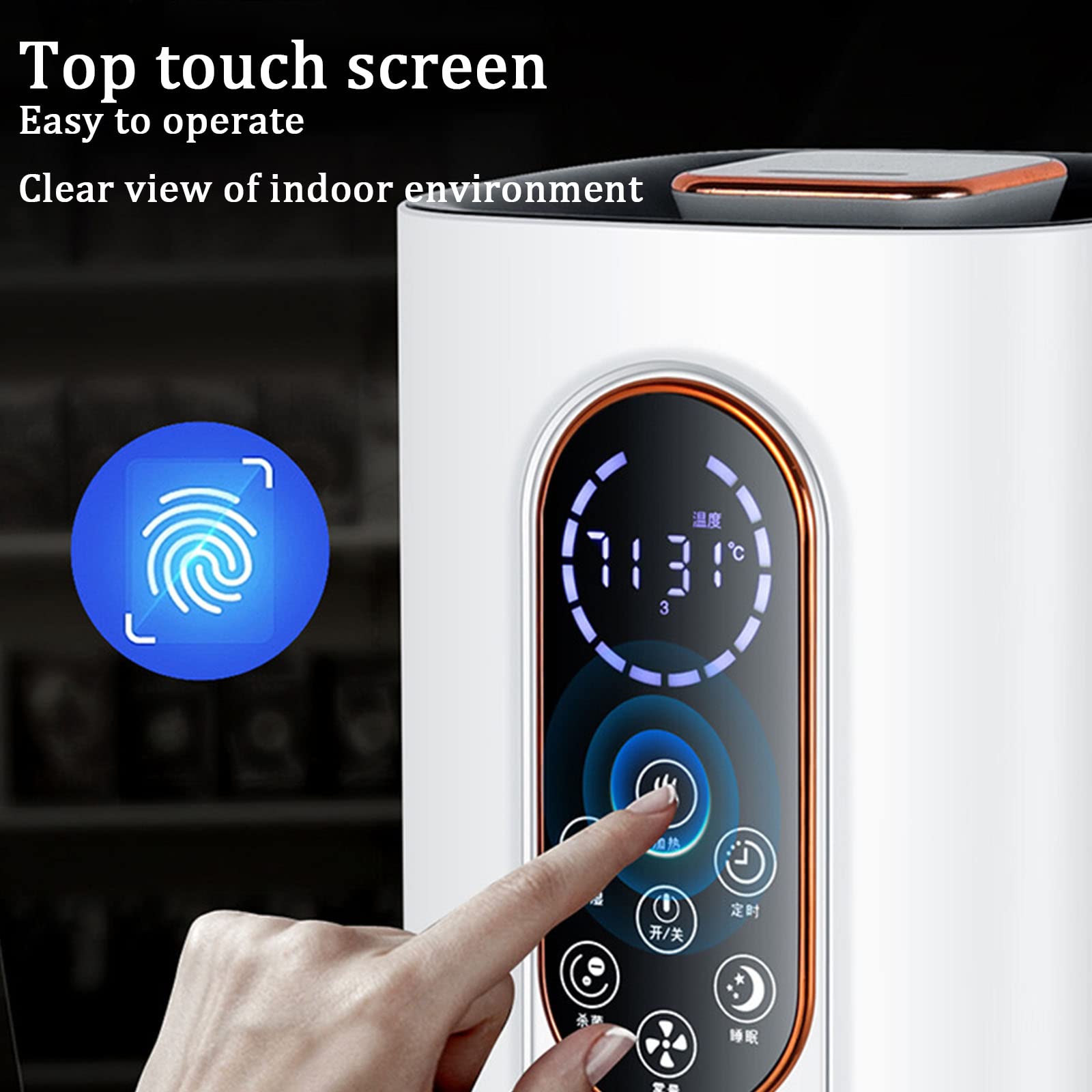 Umidificatore da pavimento con riempimento dall'alto Purificatore d'aria Silenzioso Creatore di nebbia da pavimento Umidostato Diffusore di oli essenziali Modalità nebbia regolabile Umidità costante