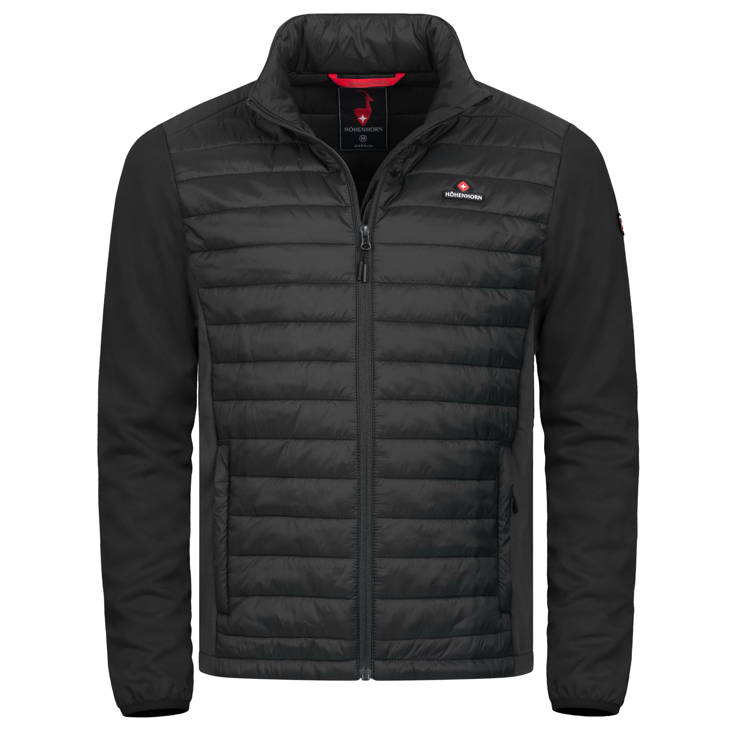 Höhenhorn Men's Black Kaprun Hybrid Jacket Quilted Jacket Softshell Sports Jacket, M