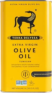 Terra Delyssa First Cold Pressed Extra Virgin Olive Oil, Single Sourced, 3 Litres (101 fl. oz) - 1 Pack, Certified Kosher. Non-GMO, Naturally Rich in Antioxidants and Polyphenols