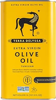 Terra Delyssa First Cold Pressed Extra Virgin Olive Oil, Single Sourced, 3 Litres (101 fl. oz) - 1 Pack, Certified Kosher. Non-GMO, Naturally Rich in Antioxidants and Polyphenols