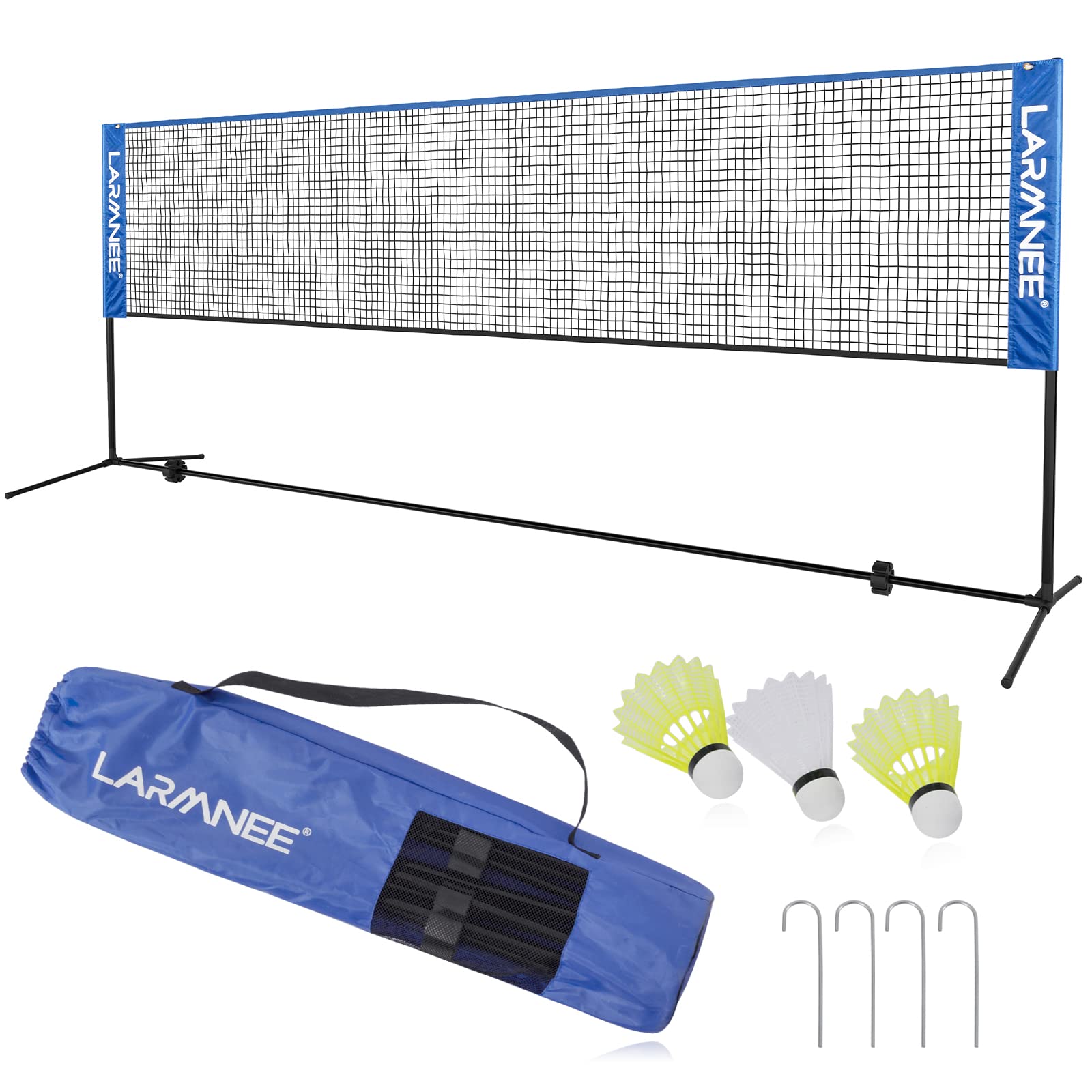 LARMNEE Red de Bádminton, Red de Tenis, Red Deportiva Portátil, Red de Bádminton Plegable, Ajustable en Tres Niveles, Juego de Rede de Entrenamiento para Exteriores Que Incluye Red — view 16