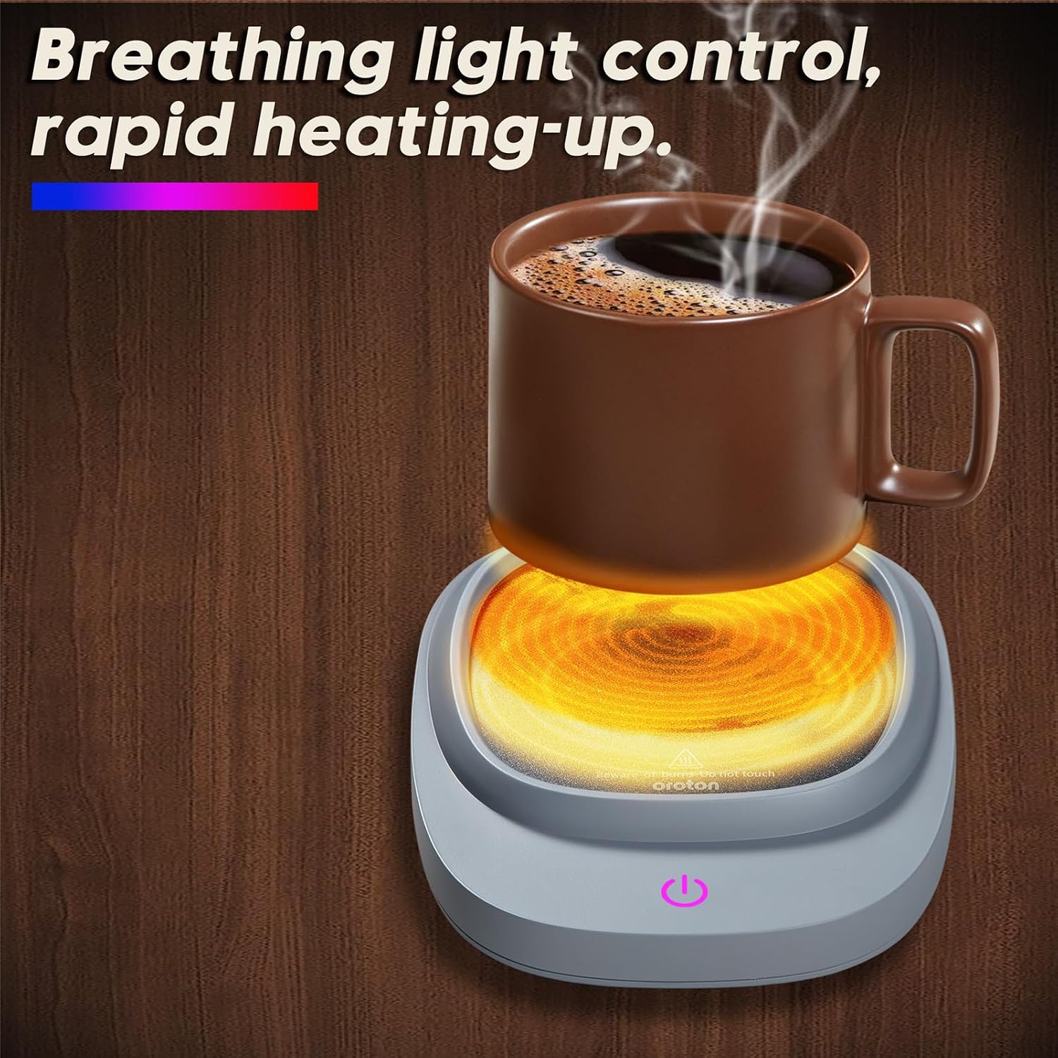 Mug Warmer for Coffee and Tea, Cup Warmer for Desk with Auto Shut Off,3 Temperature Settings, Smart Coffee Warmer Plate in Your Home & Office(Grey)(No Mug)