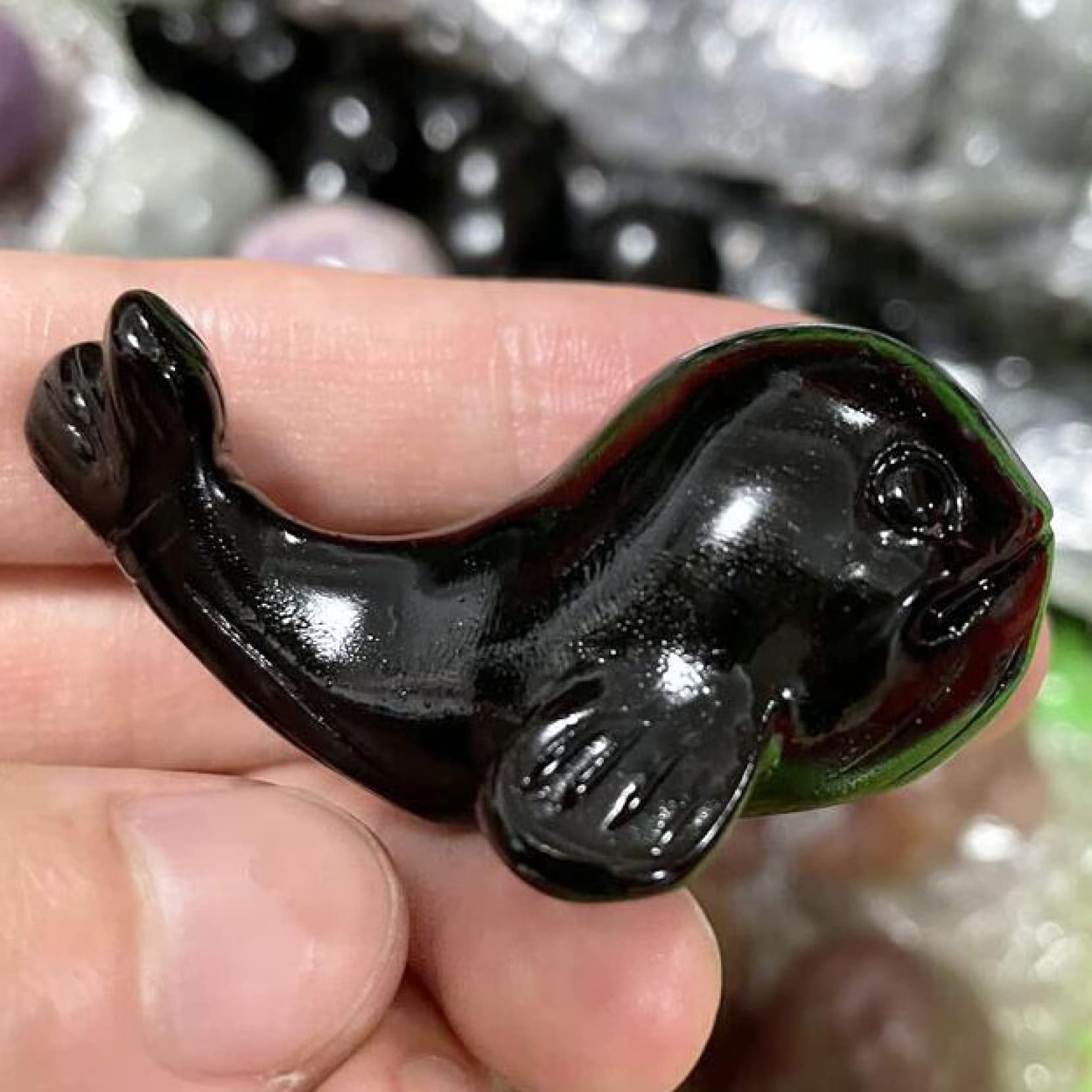 Amazon.co.jp: クジラの置物 天然水晶 漫画の動物像 手彫り クリスタル