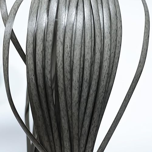 Queenbox Ratán sintético plano de 0.3 pulgadas x 196.9 pies, material de reparación de silla de mimbre de plástico sólido para muebles de mesa de