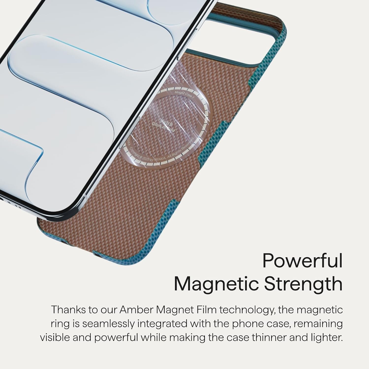 pitaka for iPhone Air Case 6.5", Compatible with MagSafe, Ultra-Slim Case with Caseless Touch Feeling, 1500D Aramid Fiber Woven, Glints of Gold