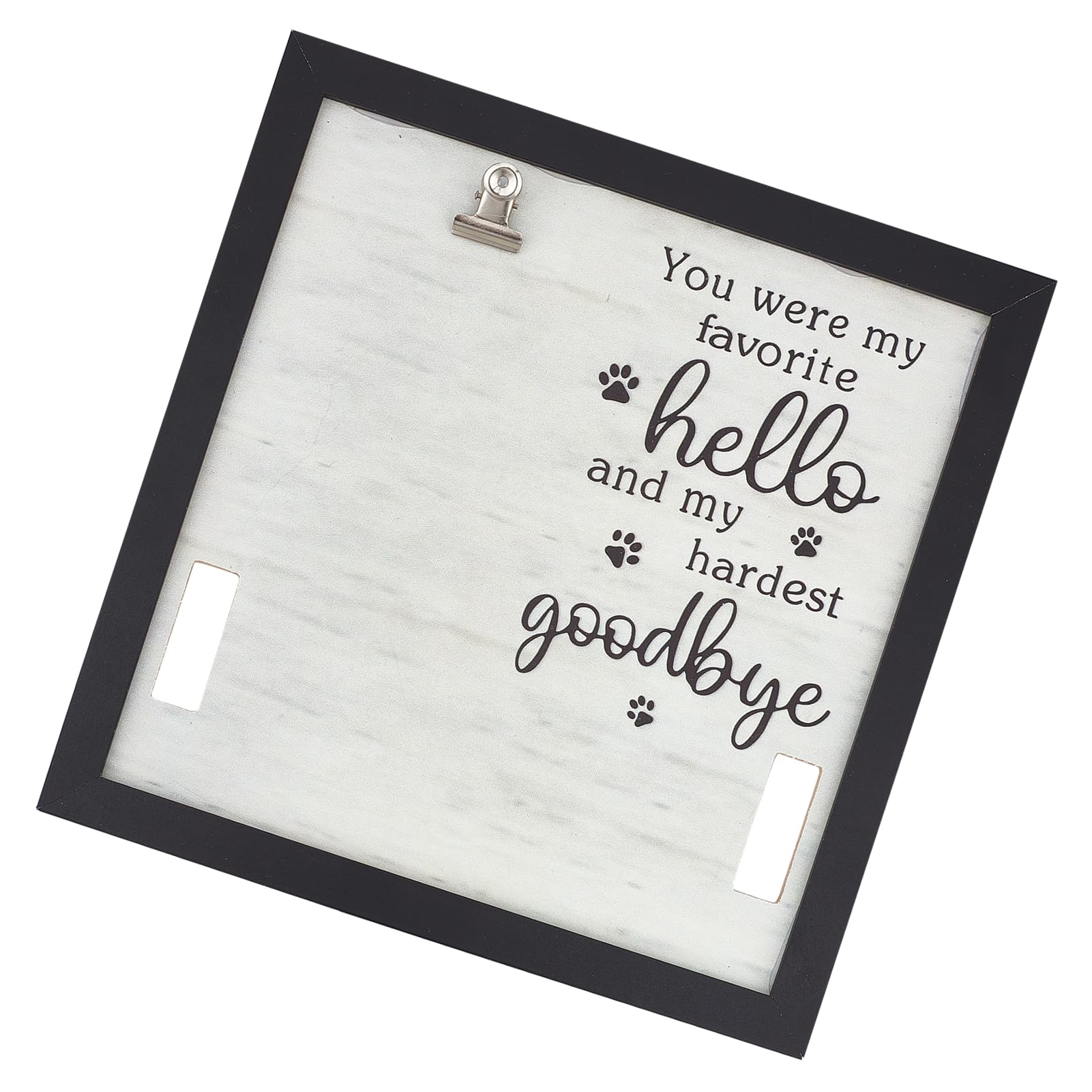 NICENEEDED Pet Memorial Collar Frame, Pet Loss Sympathy Gift Frames Remembrance Picture Frame with Photo Clip