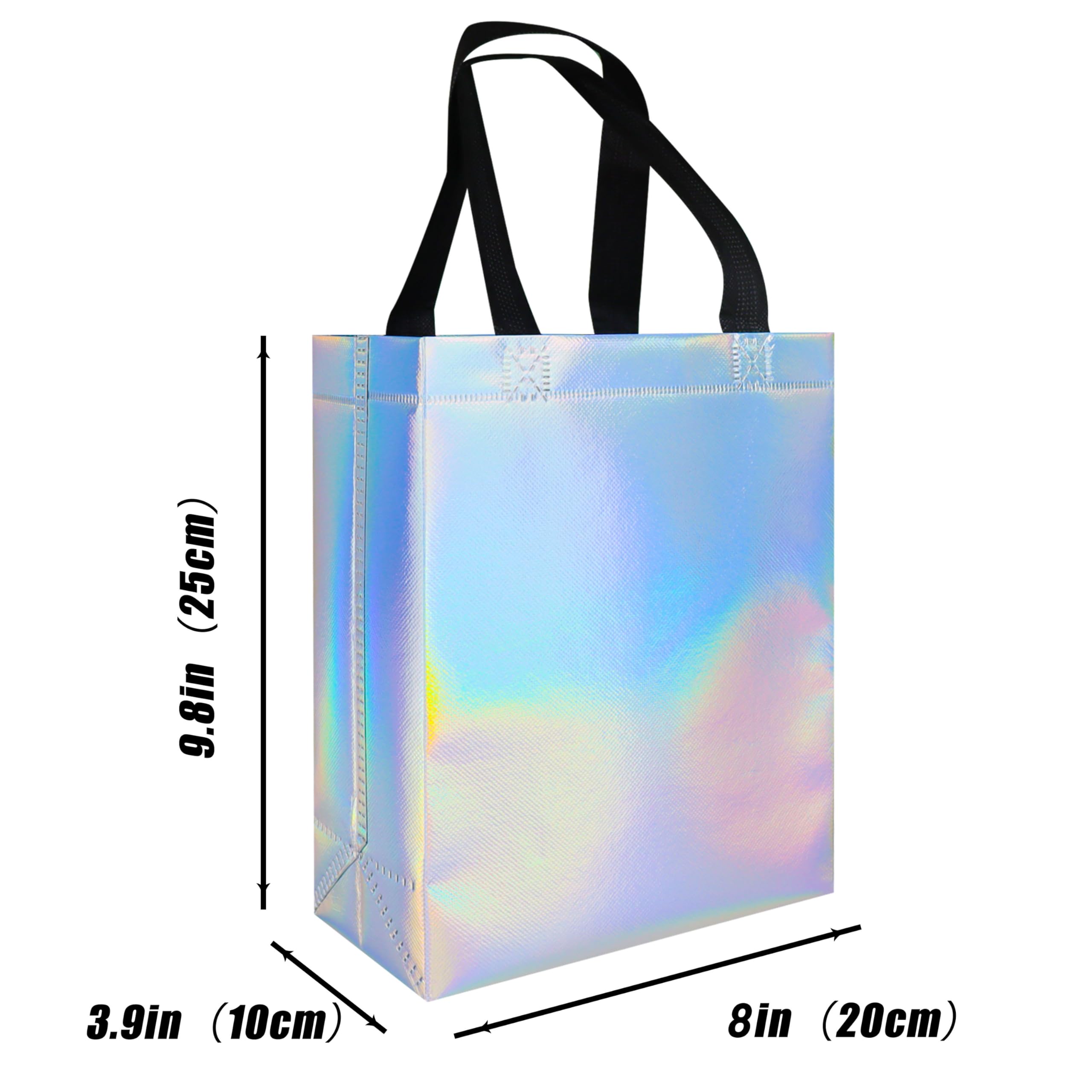 100 Pcs Iridescent Glossy Gift Bags Medium Size, Burkina Faso - View #7