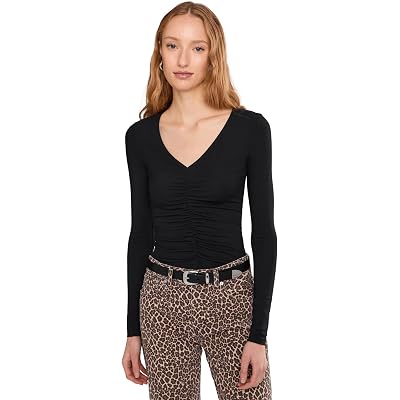 Madewell Slinky V-neck Top jet black