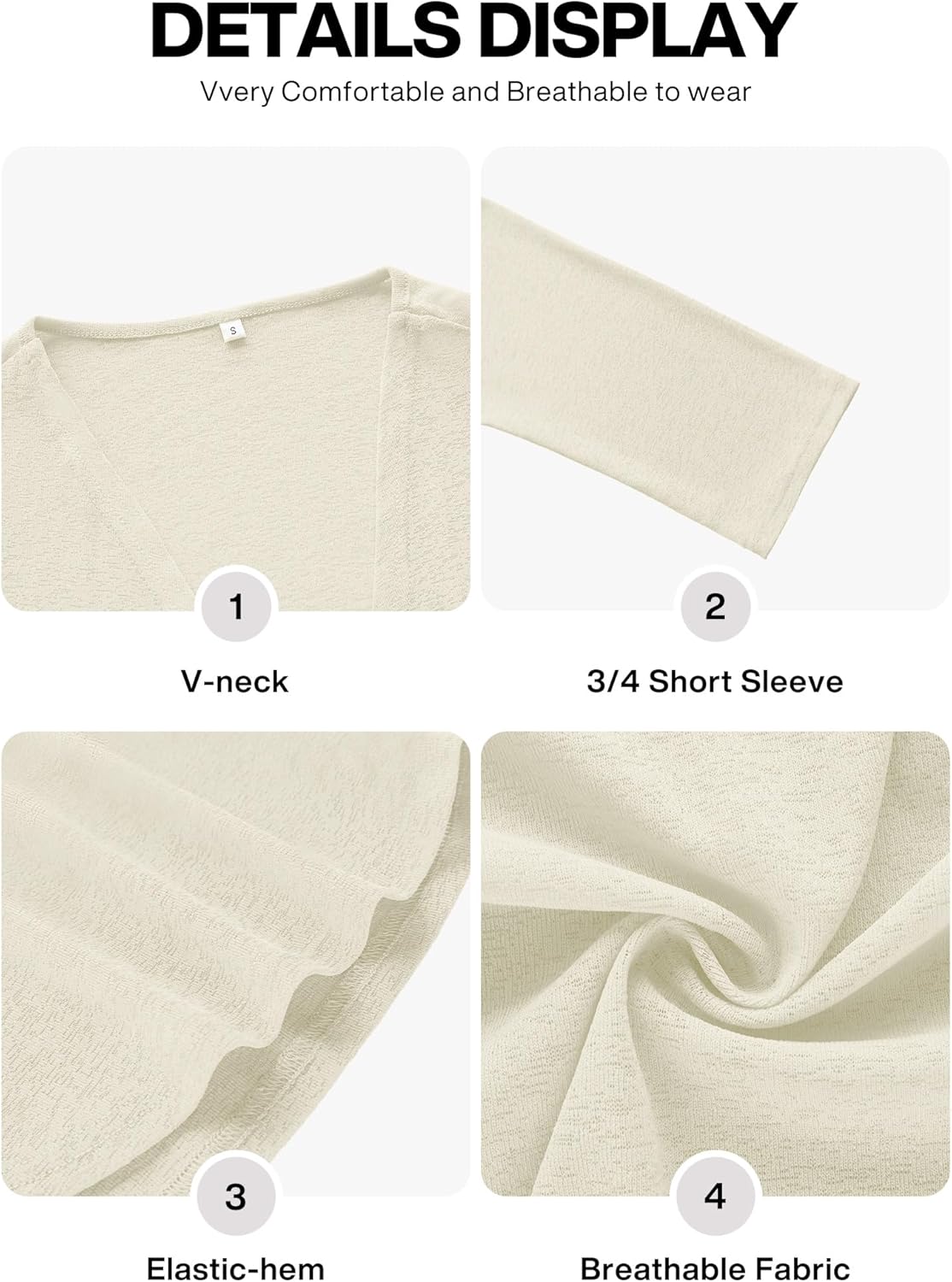 VIISHOW Women's Casual 3/4 Sleeve Lightweight Cardigan Open Front Summer Cardigans 2026 Trendy Shrug Coverups - Image 6