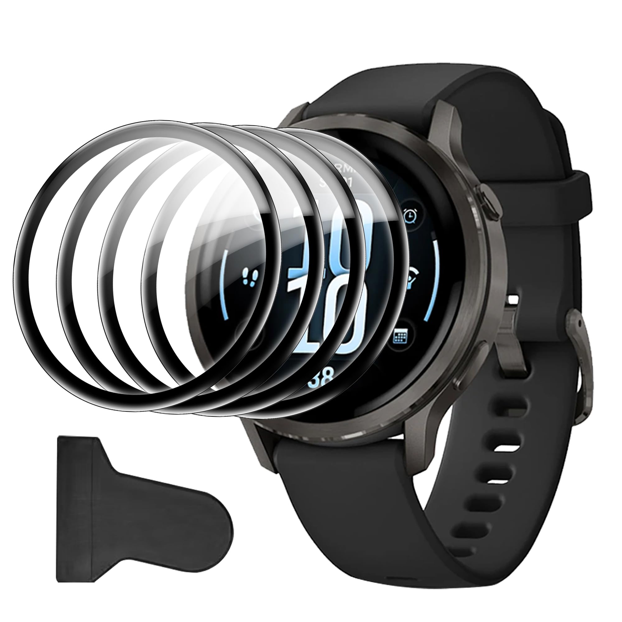 Screen Protector for Gar-min Venu 4 41mm, Tempered Glass Film, 9H,Scratch-Resistant, Anti-Fingerprint, Easy to Install (4 Pack)