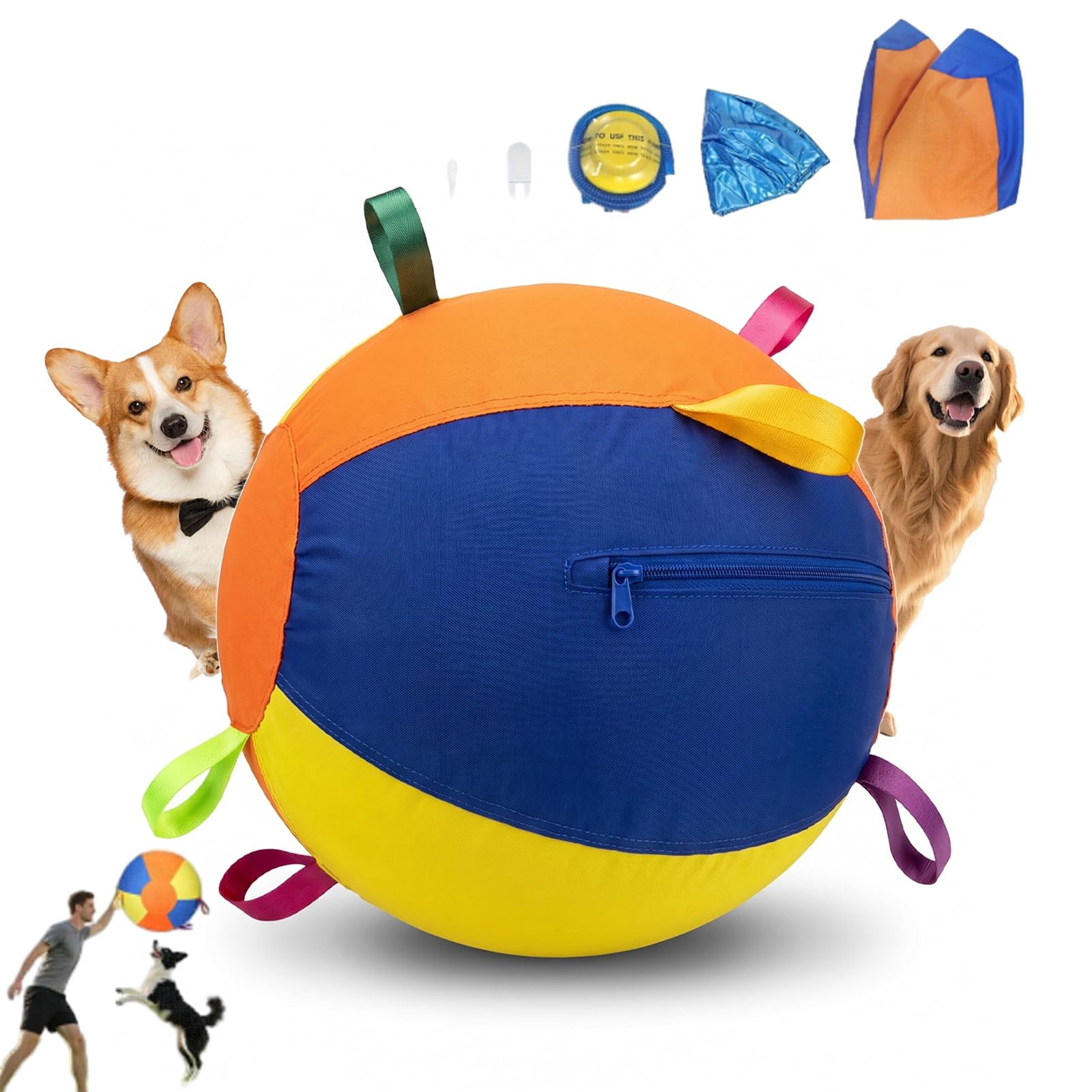 Generisch Herding Ball für Hunde und Herding Ball Hund für Übungen, Hundeball Groß Sowie Bälle für Hunde für Draußen, Robuster Hüteball für Viel Bewegung im Garten Hinter Dem Haus (E, 55c'm)