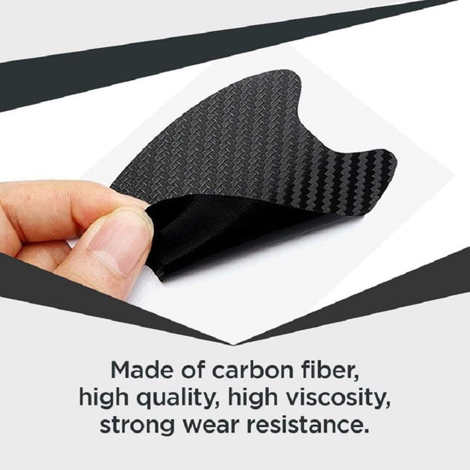 SNOMYRS Car Door Handle Cup Protector 6.8 X 8.5 CM 3D Carbon Fiber Car Door Handle Prevent Paint Chipping Scratch Auto Door Handle Scratch Cover Guard Protective Film(Red)