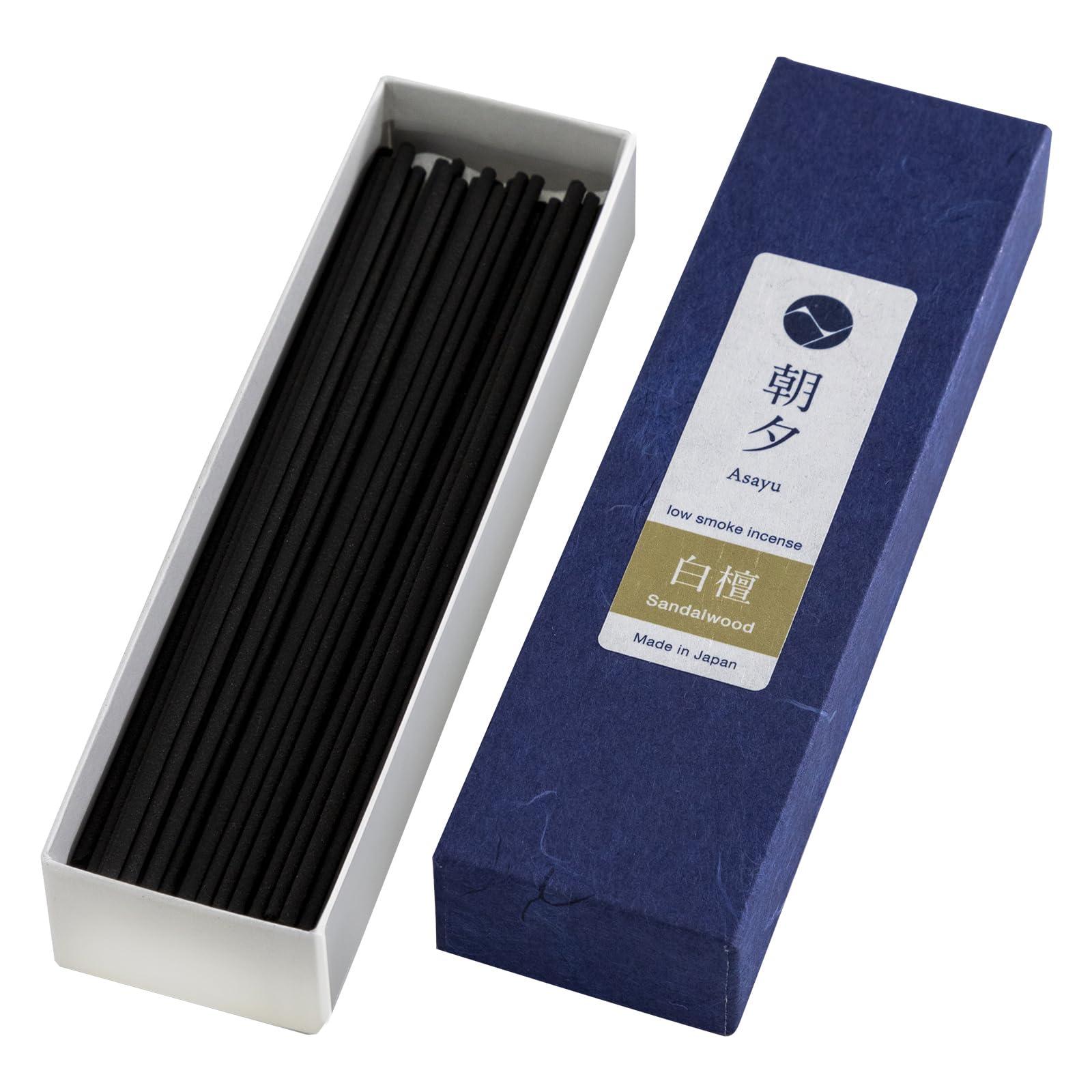 Asayu Japan Natural Low Smoke Sandalwood Incense Sticks (20gr) - Sample Size Japanese Incense for Evening Relaxation, Yoga, Meditation - Smokeless, Less Irritating, Non-Toxic