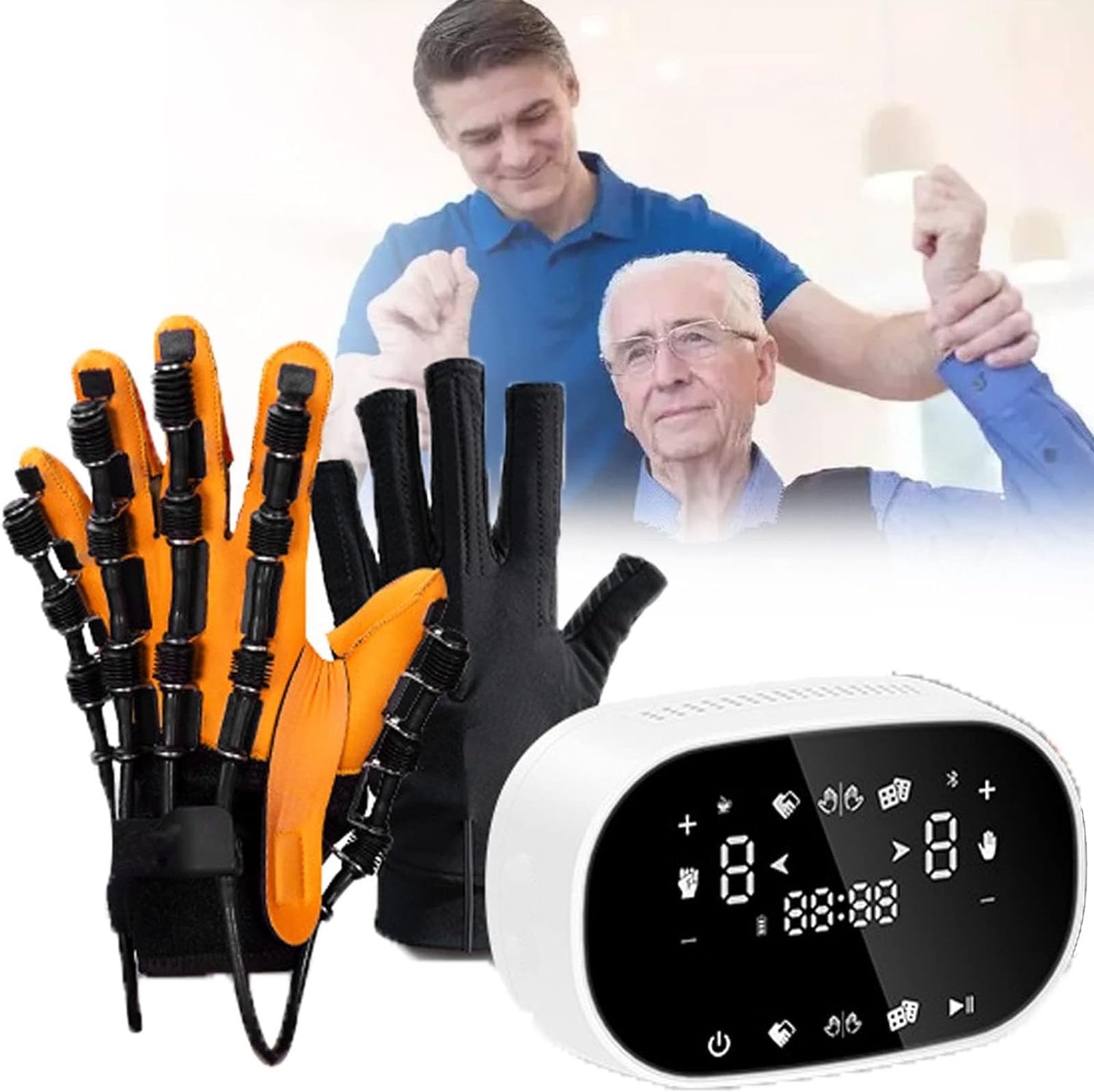 Rękawice do robotów rehabilitacyjnych, sprzęt do ćwiczeń palców i nadgarstków po udarach połowiczych, ochraniacze ortez korekcyjnych palców, pacjenci po udarze, oparzeniach dłoni (Right S)