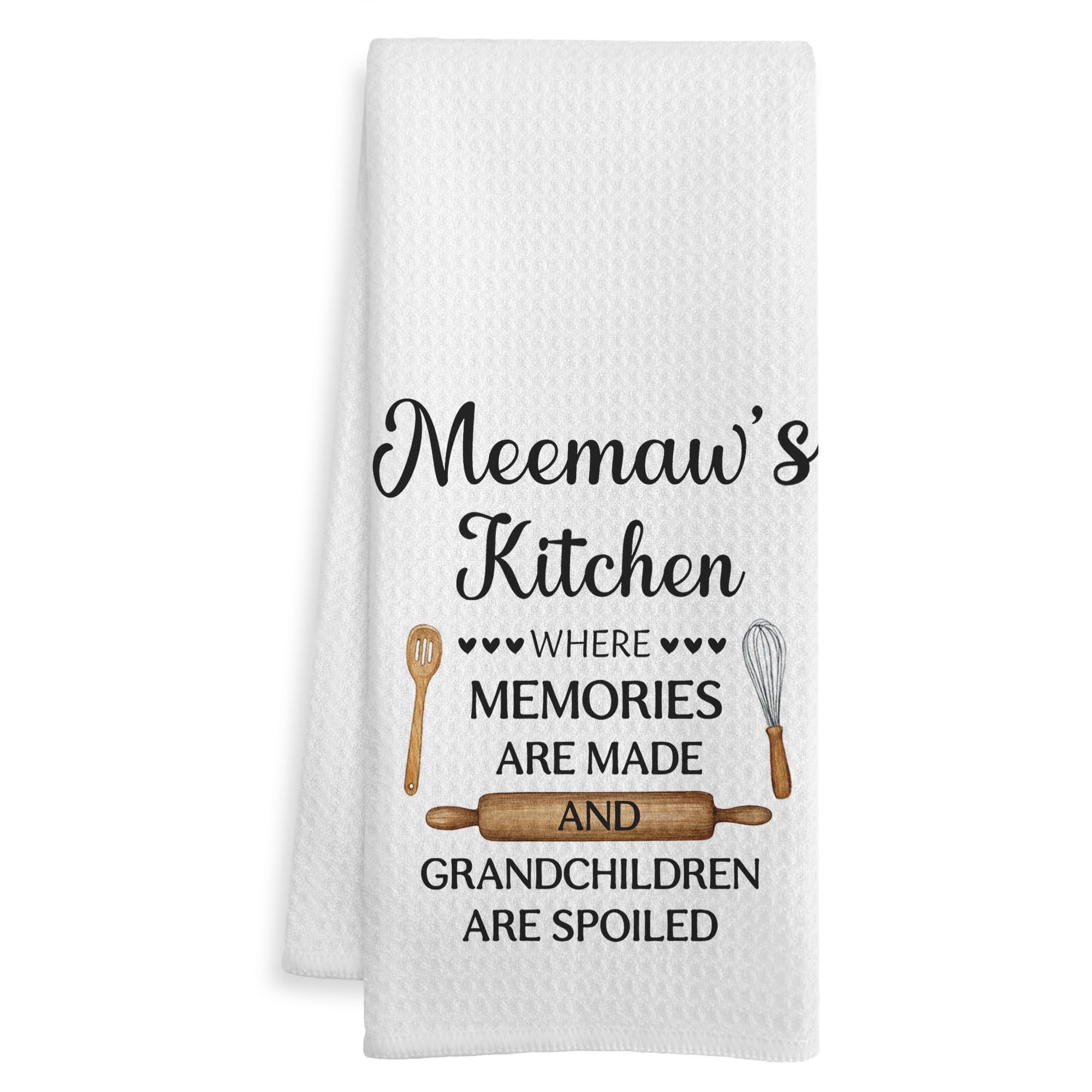 Meemaw Gifts Kitchen Towels, Meemaw Grandma Gifts for Birthday Thanksgiving Christmas from Grandkids Dish Tea Towel for Kitchen Decor, Grandmother Gift Hand Towels, 16X24 Inch