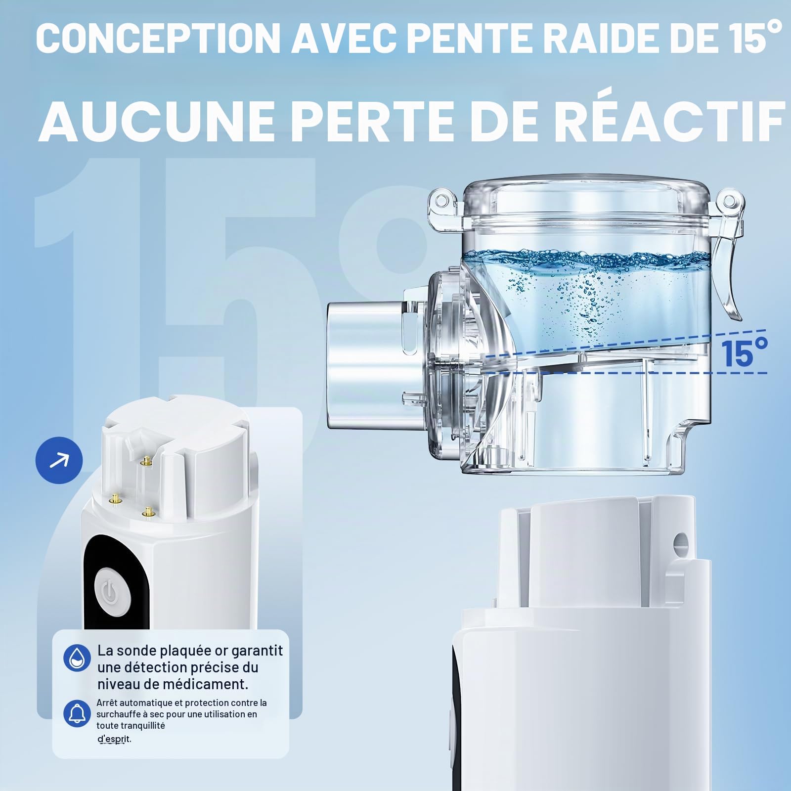 Portable Nébuliseur Aérosol Portable Pour Adulte Enfant bébé, Nebulisateur Affichage Numérique Silencieux, Portable Inhalateur Electrique Aérosol Pour La Maison et Le voyage (Blanc)