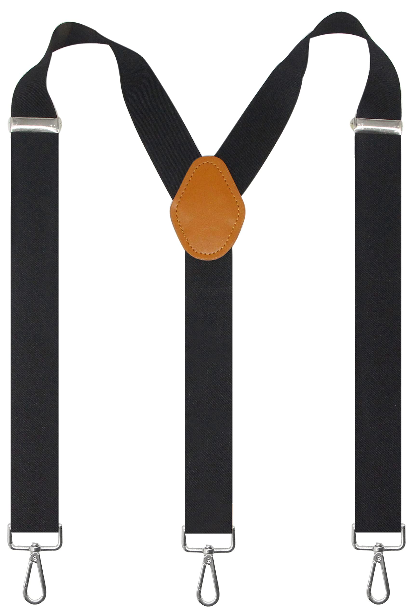 CedrainySuspenders for Men 3 Swivel Hooks 1.4 Inch Wide Adjustable Elastic Braces with Heavy Duty Belt Loops