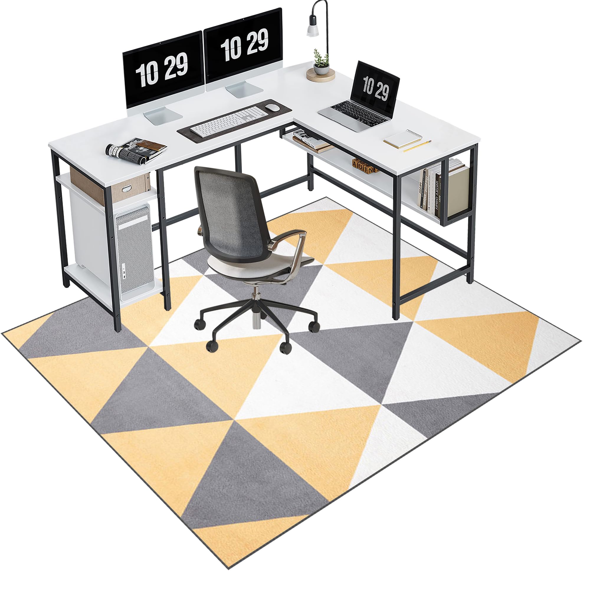 EYKWKB 120 x 140 cm Office Chair Mat for Carpeted and Hard Floor Gaming Chair Mat Multi-Purpose Carpet Protector Chair Mats Anti-Slip Low Pile Carpet Mats for Home Office Floor Protectors for Chairs