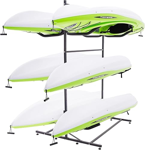 Black Widow Elevate - Estante de almacenamiento de doble cara para 6 kayaks y SUP