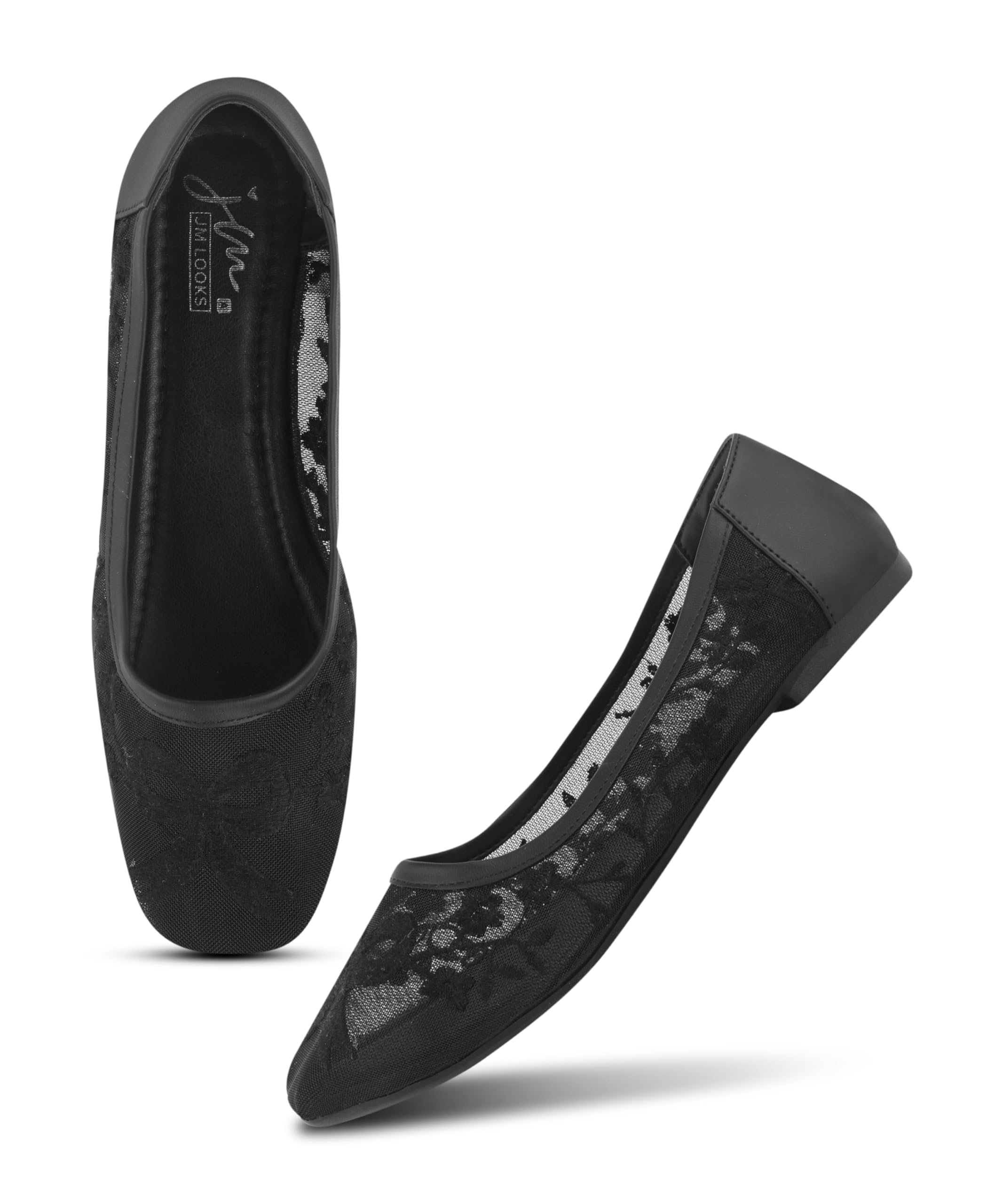 Sheer Floral Lace Ballet Flats with Delicate Embroidery and Reinforced Heel for Feminine Grace-image-41