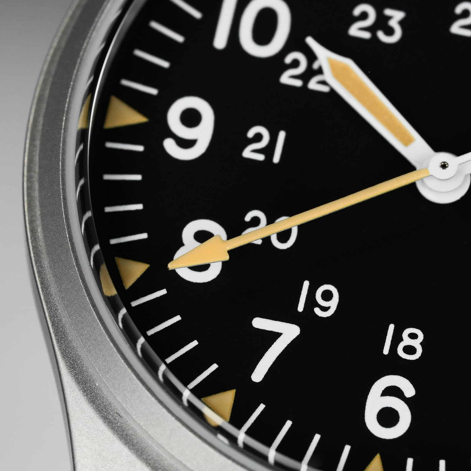 TACTICAL FROG Militado Miyota Super 2035 Orologio militare da uomo, movimento giapponese, impermeabile fino a 100 m, quadrante nero opaco vintage con C3 luminoso, cinturino in nylon