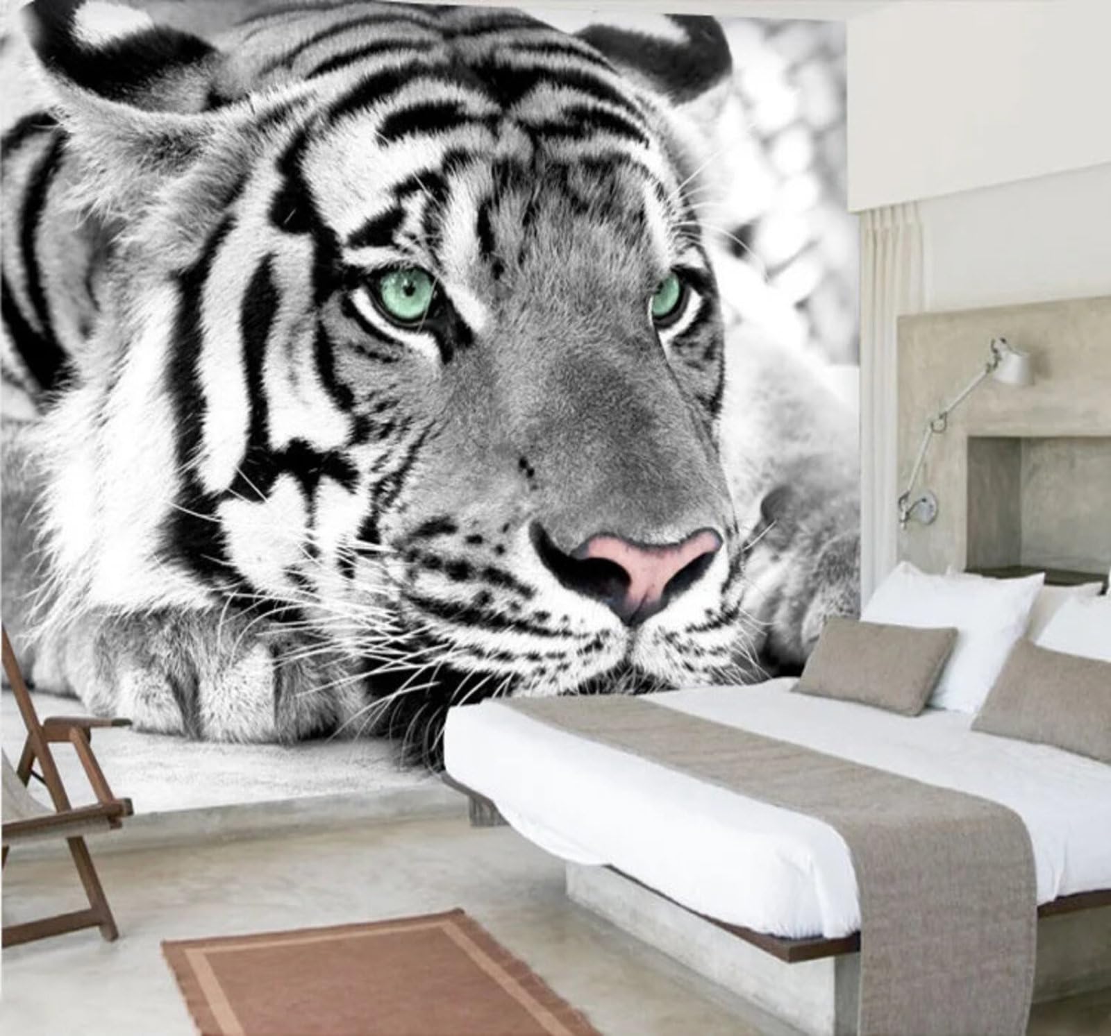 Hand Painted Three Dimensional Animals Tigers Art 3D Wallpaper Easy Install Feature Office Living Room Sofa Bedroom TV Background Wall Decoration-400cm×280cm