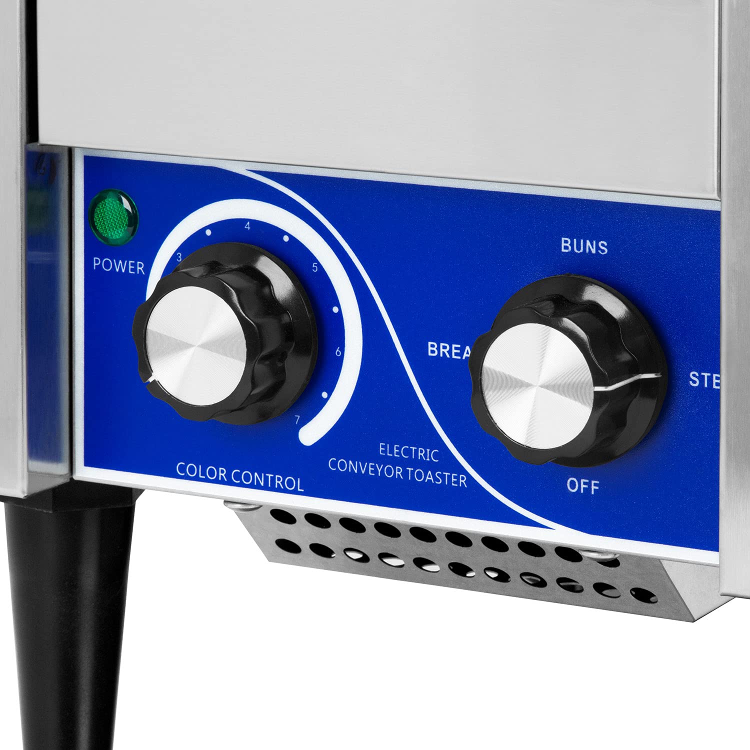 VERTES Tostapane Continuo con Nastro Trasportatore in Acciaio Inox (1340W, 230V, Gastro Profi per Toast e Panini per Hamburger, Scomparto Aggiuntivo, 2 Scomparti di Uscita, 7 Impostazioni di Velocità)