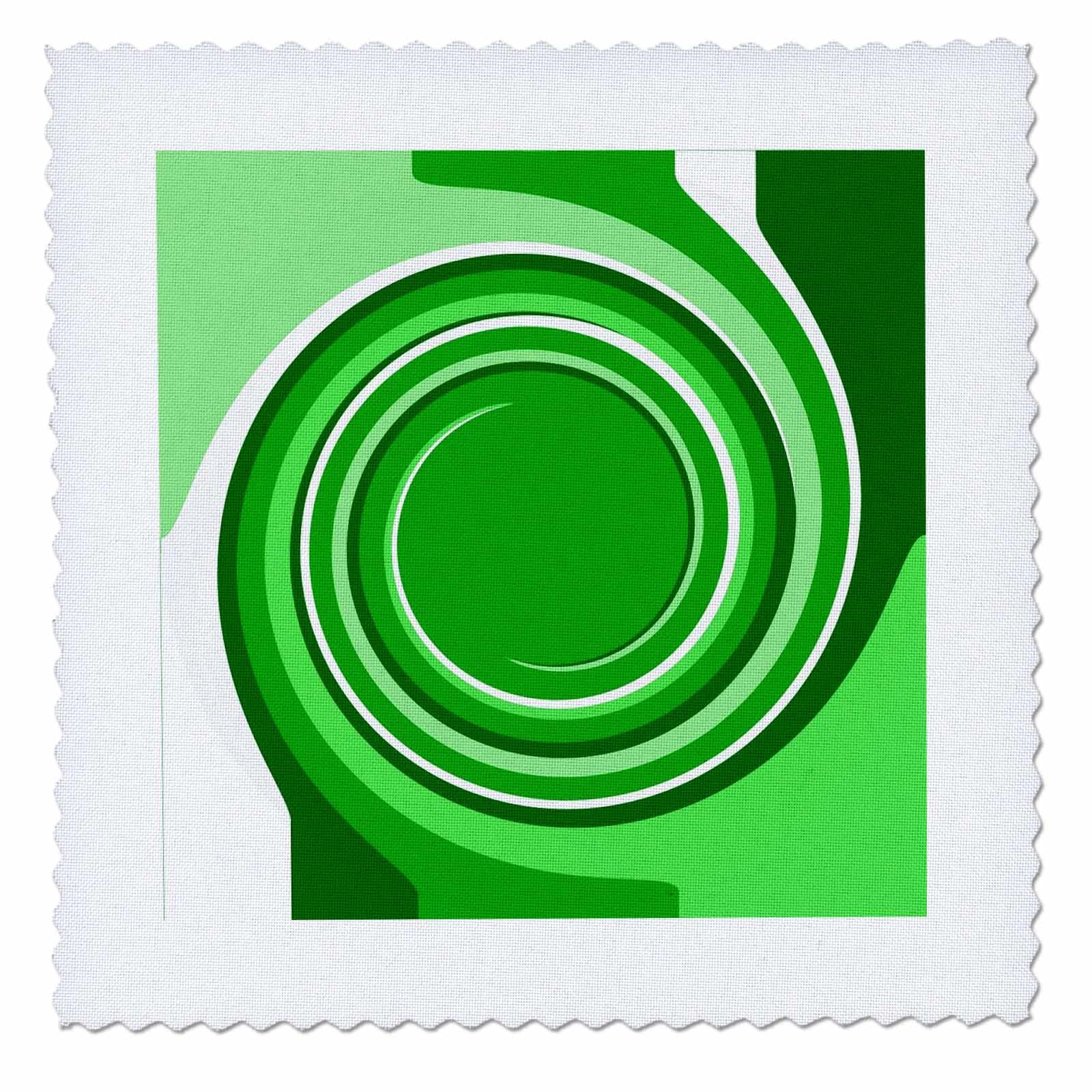 20x20 inch Quilt Square - Abstract Whirlpool Design in Green and White Designs