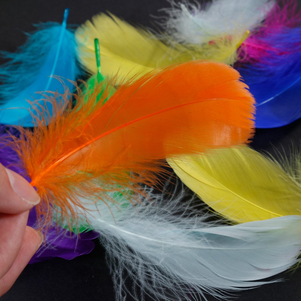 Amakando 50 Bastelfedern Blau – Ca. 10 Cm, Deko-Federn Für Karneval, Party & Schmuck
