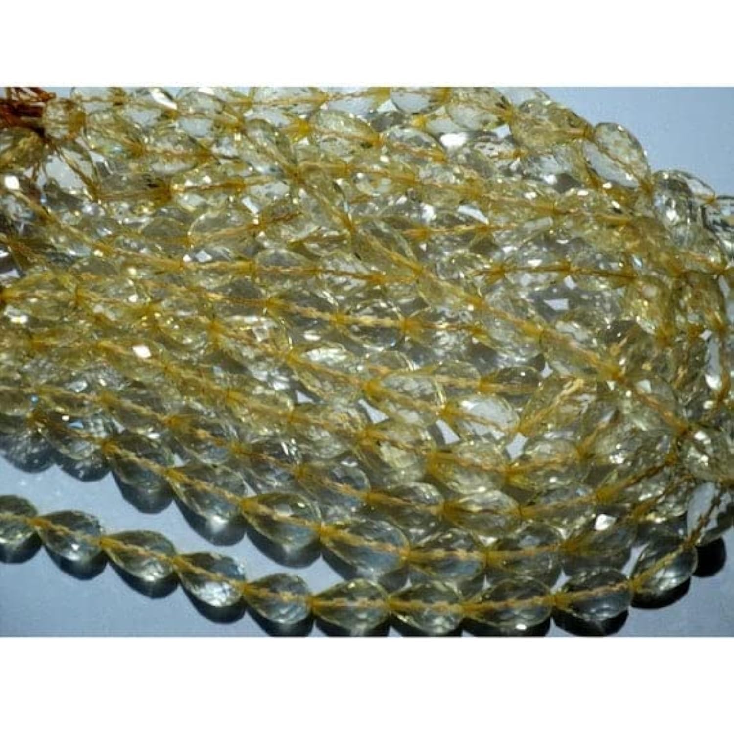 Citrine perles goutte facettées 13x8mm pour création de bijoux