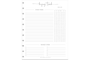 Modern Disc Bound Notebook System Refill Pages for Daily, Weekly, To Do, and Habit Tracking
