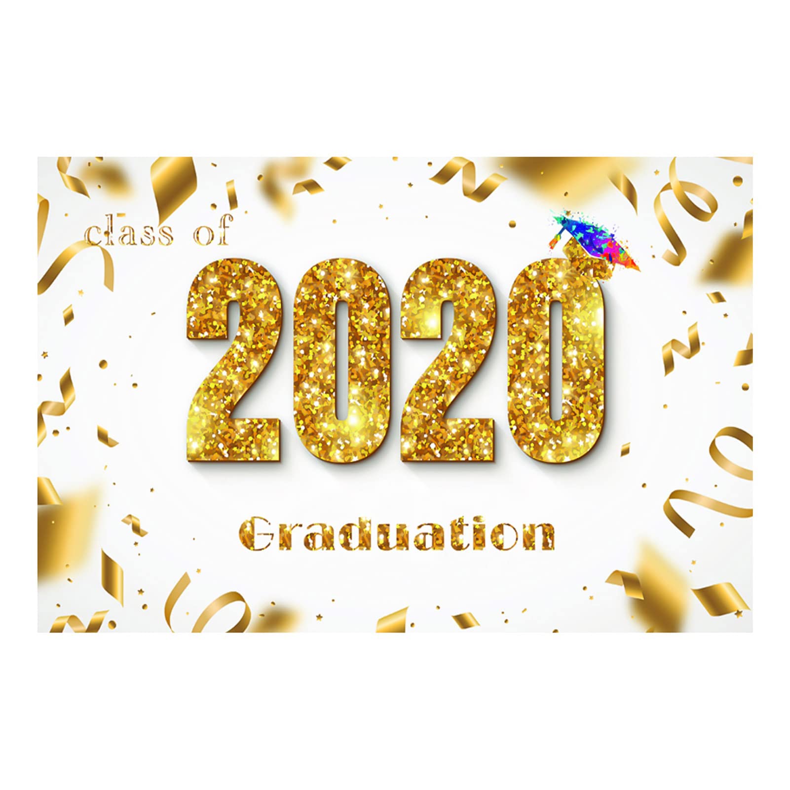 Qingyuan 7 * 5ft Prof ional Ba Drop The Class of 2020 Graduation P graphy Ba Ground Cloth Par De ations P Studio Live Streaming Acc ories #3282-picture-15