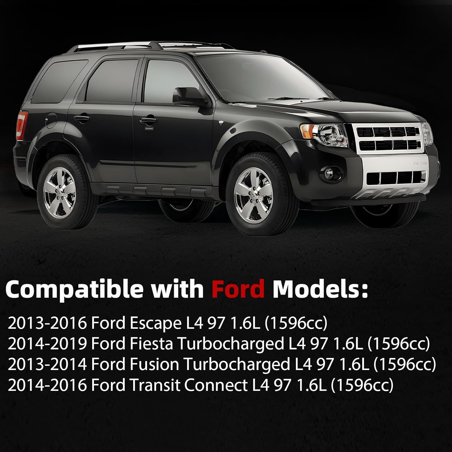 MITZONE Aluminum Engine Coolant Thermostat Housing Assembly Compatible with 2014-2019 Ford Fiesta 2013-2016 Escape 2013-2014 Fusion 2014-2016 Transit Connect 1.6L BM5Z-8592-C BM5Z8592C Turbo