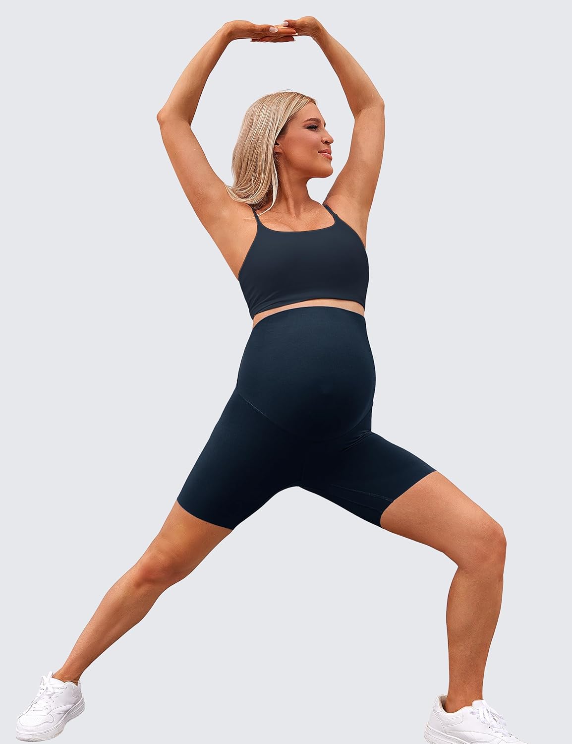 BONVIGOR Clouduxi Maternity Shorts Over The Belly 6"-Pregnancy Biker Shorts Workout Yoga Active Athletic Shorts Pants - Image 5