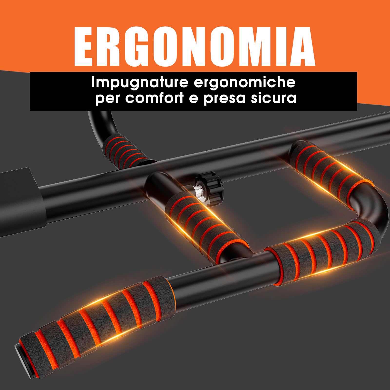 DH FitLife Barra per Trazioni da Porta senza Viti | Sbarra Trazioni Antiscivolo con Prese Multiple | Pull Up Bar da Appendere | Per Telai da 65 a 92 cm