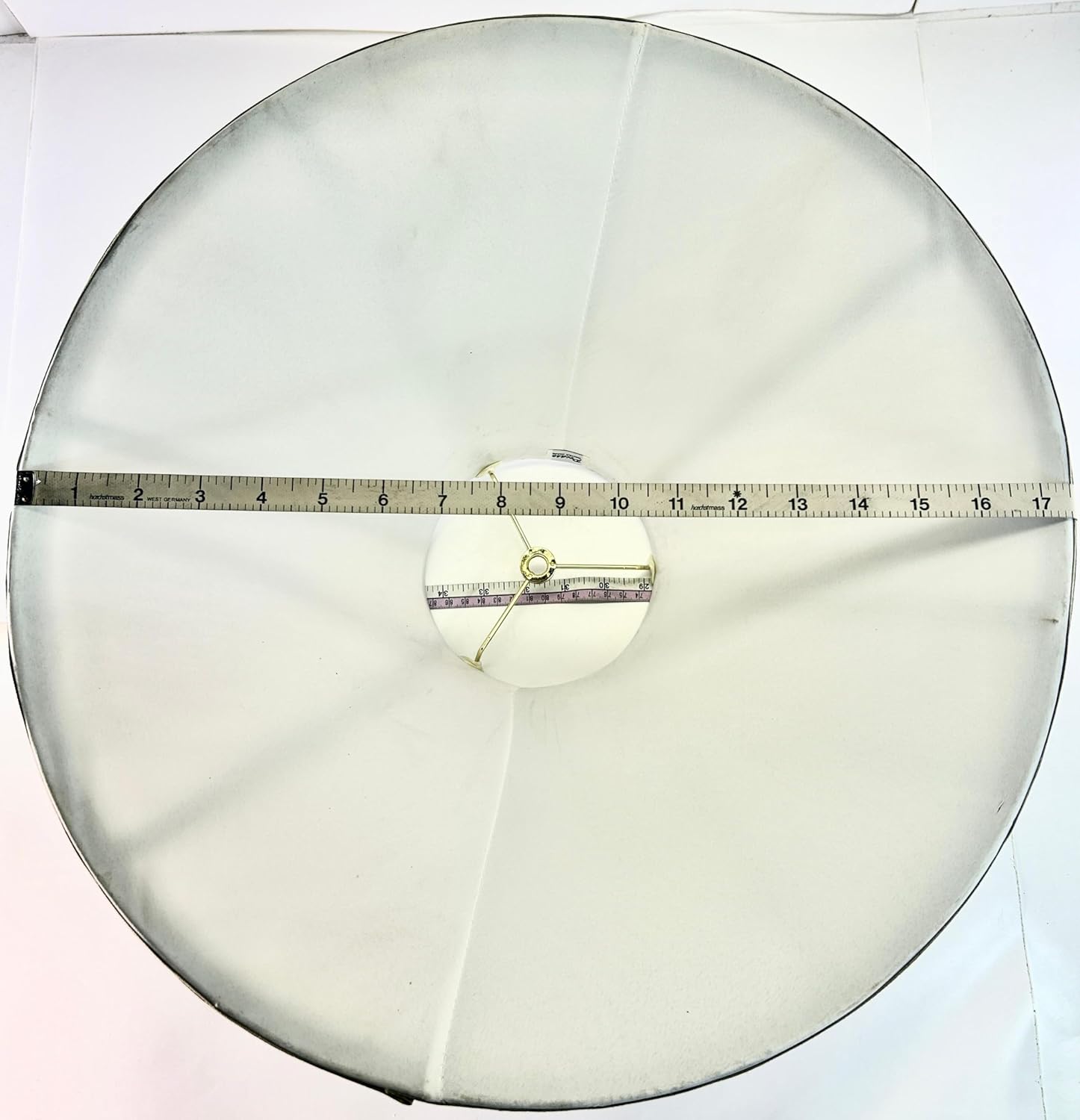 17.5 x 9.5" Minimalist Bell Shape Clip On Textured Lamp Shade, Light Gold